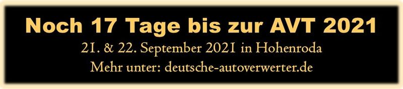 Besuchen Sie die AVT 2021 - mehr unter deutsche-autoverwerter.de